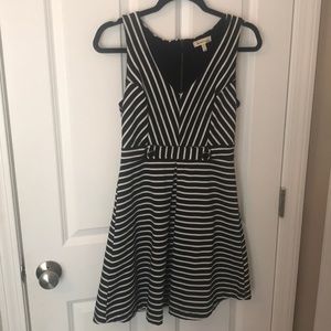 Black and white stripped skater dress